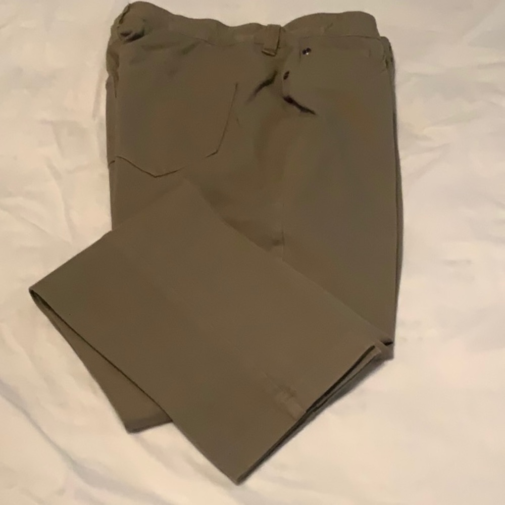 Taupe colored pants from Chico’s. Light spandex.